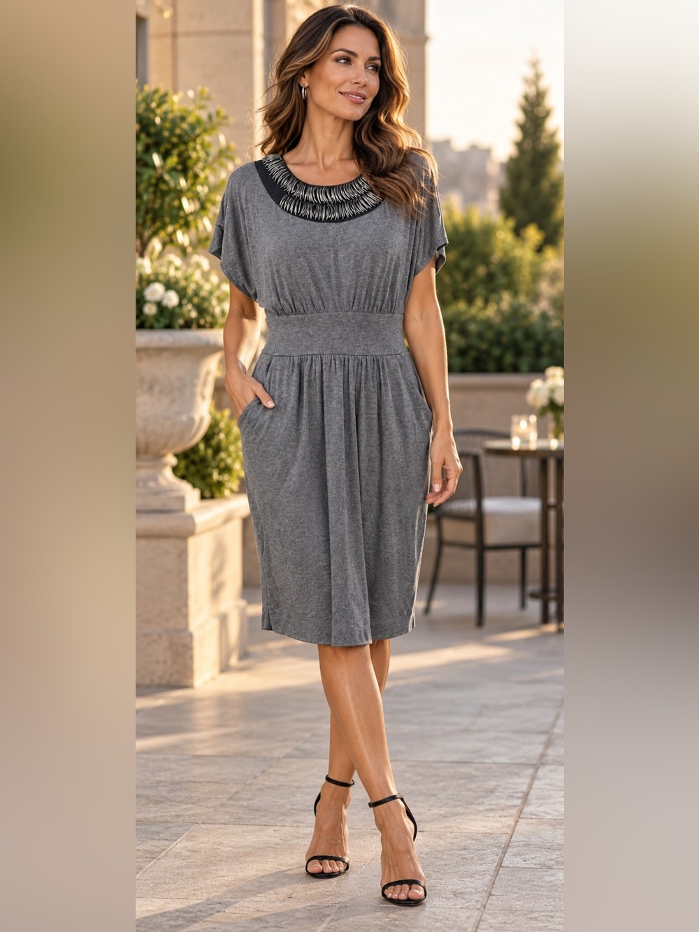 SHOSHANNA Grey Dress 8